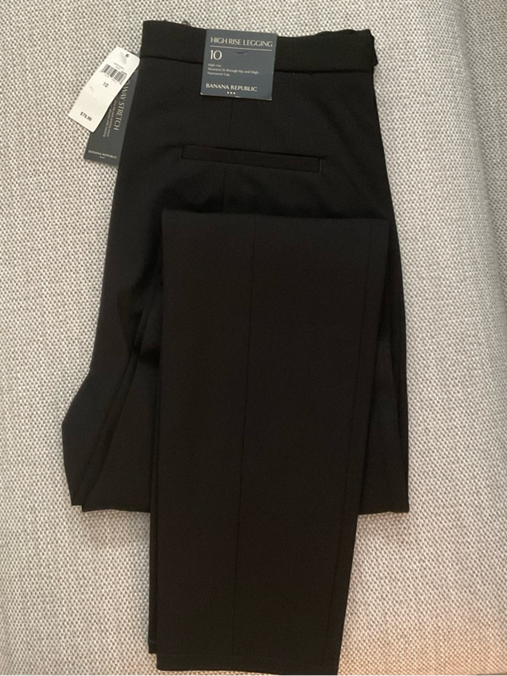 Banana Republic Men’s Black High-Rise Stretch Dress Pant